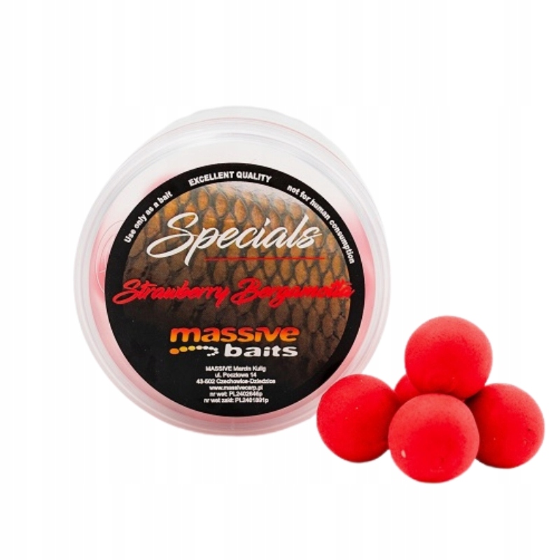 Massive Baits Kulki Special Pop-Ups Strawberry Bergamotta 18mm