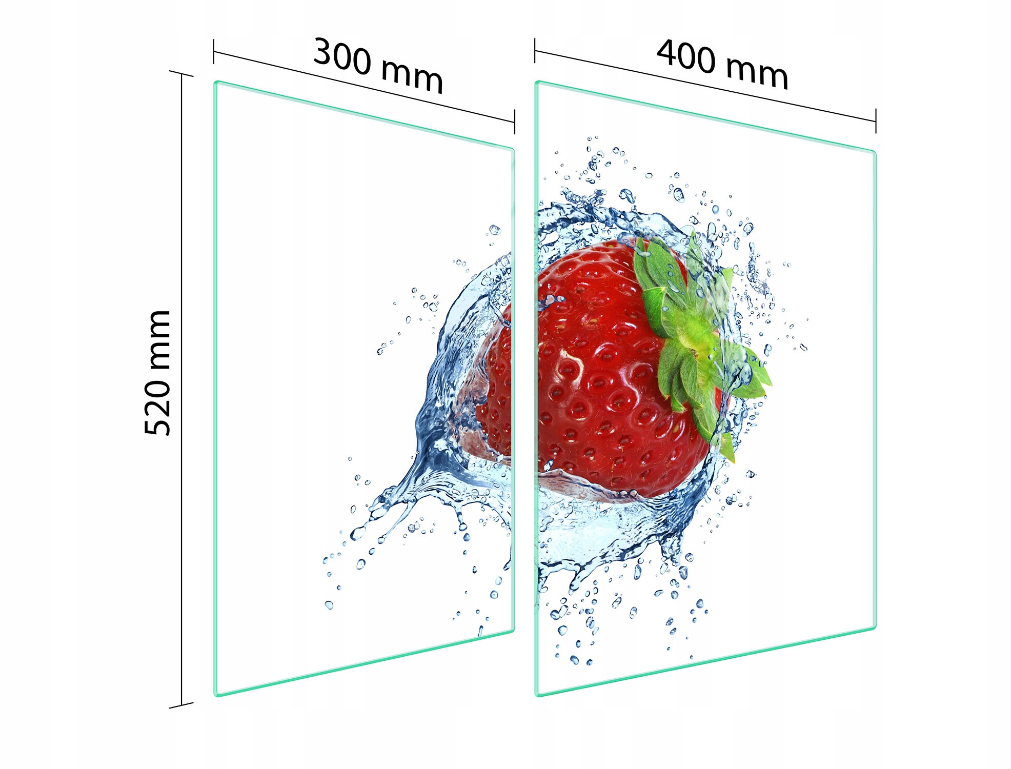 Ochranná Skleněná Deska Na Sporák 70x52 Jahoda Tvrzené Sklo