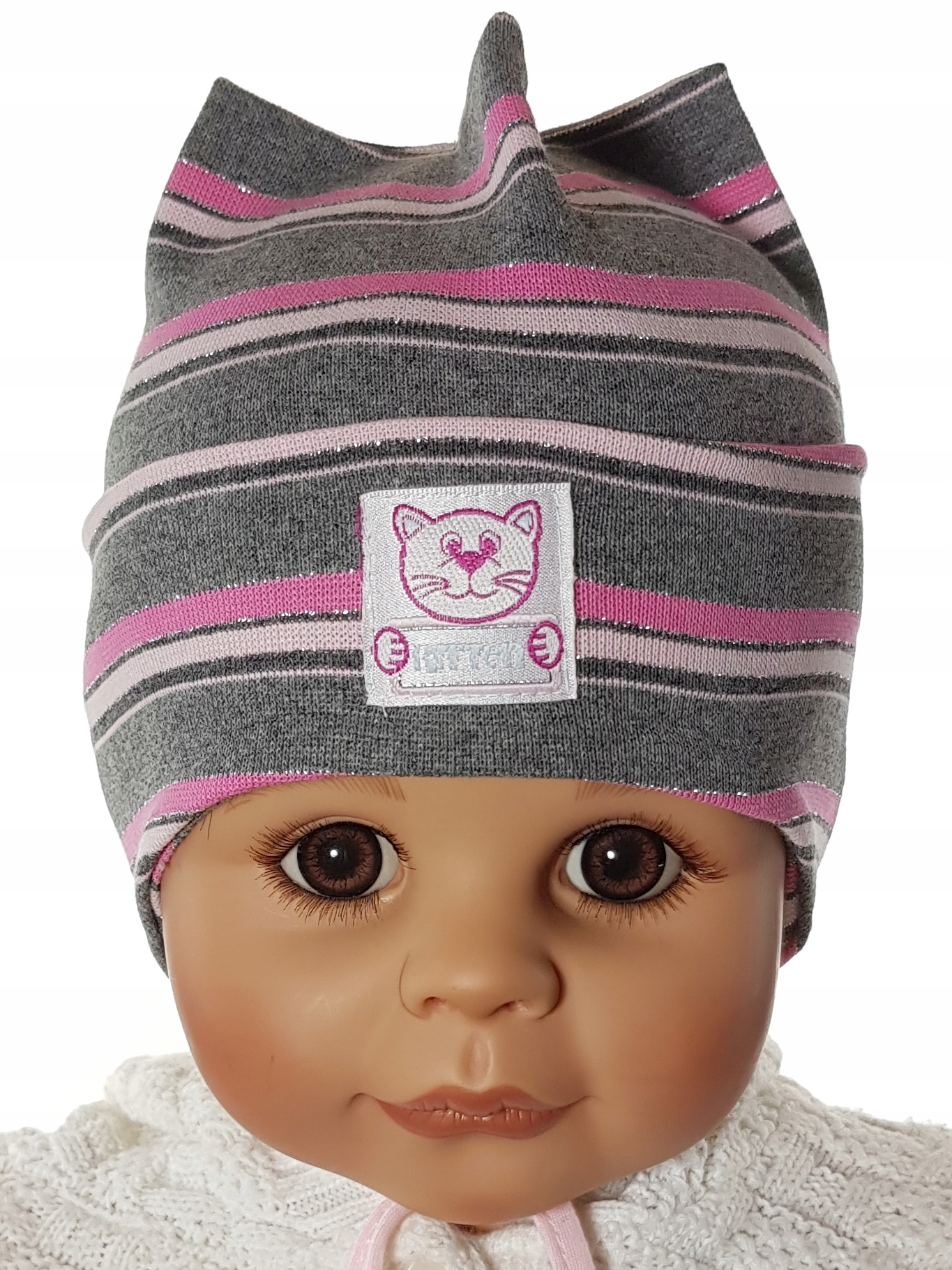 POLSKI PRODUCENT CZAPKA 4ROGI WIĄZANA 0-3LAT 12KOL Rozmiar 40-42 cm