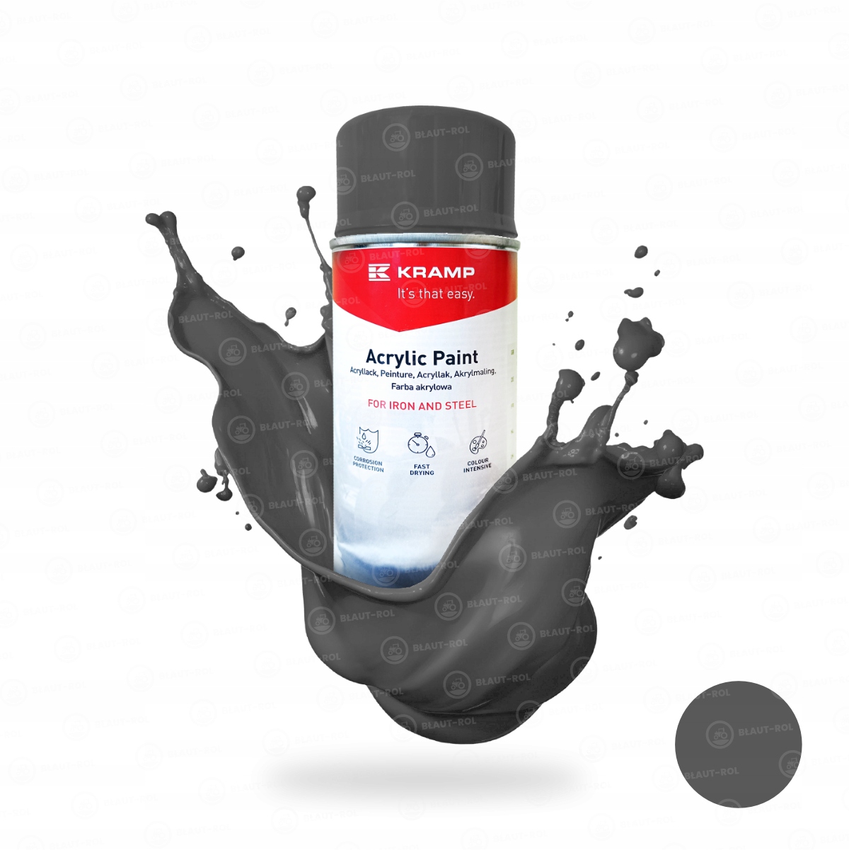 Farba do metalu renowacji Lakier Szary Szara Claas CC podwozie spray 400ml