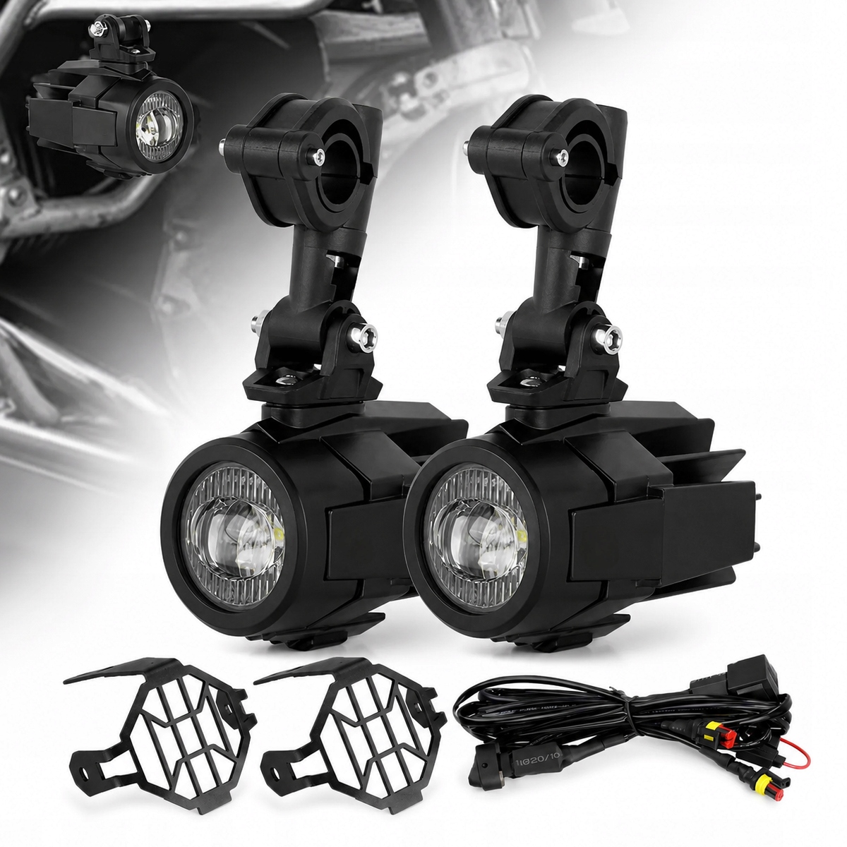 Halogeny Motocyklowe Led z Wiązką Przewodów