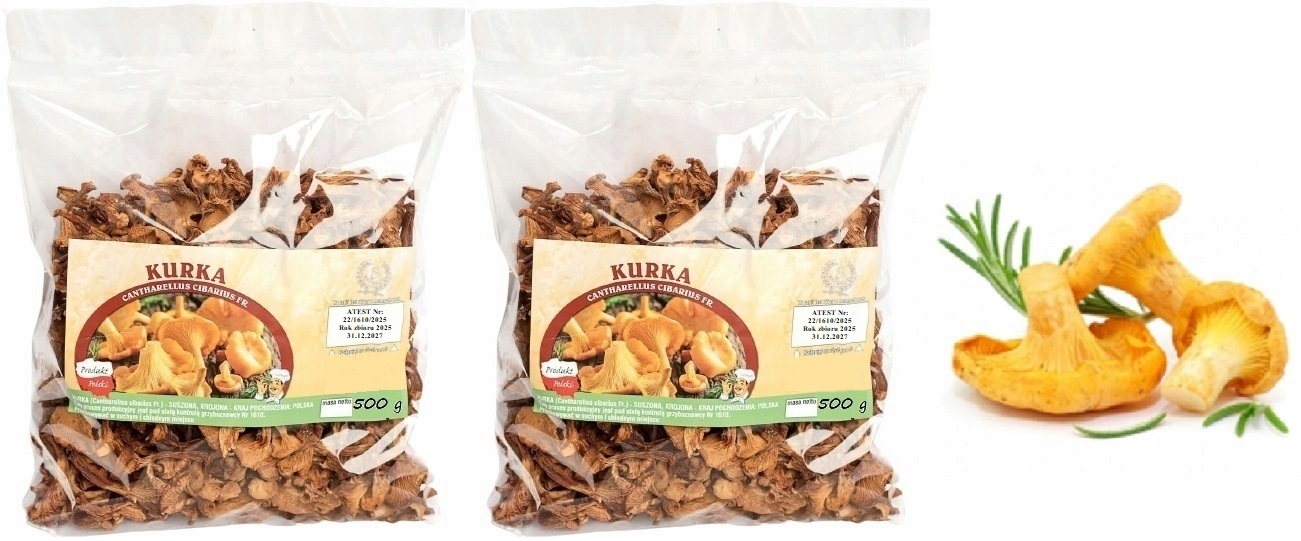 Krájená Kurka 1kg Extra Premium Nová Sbírka 2025 Pl Atest sušené houby