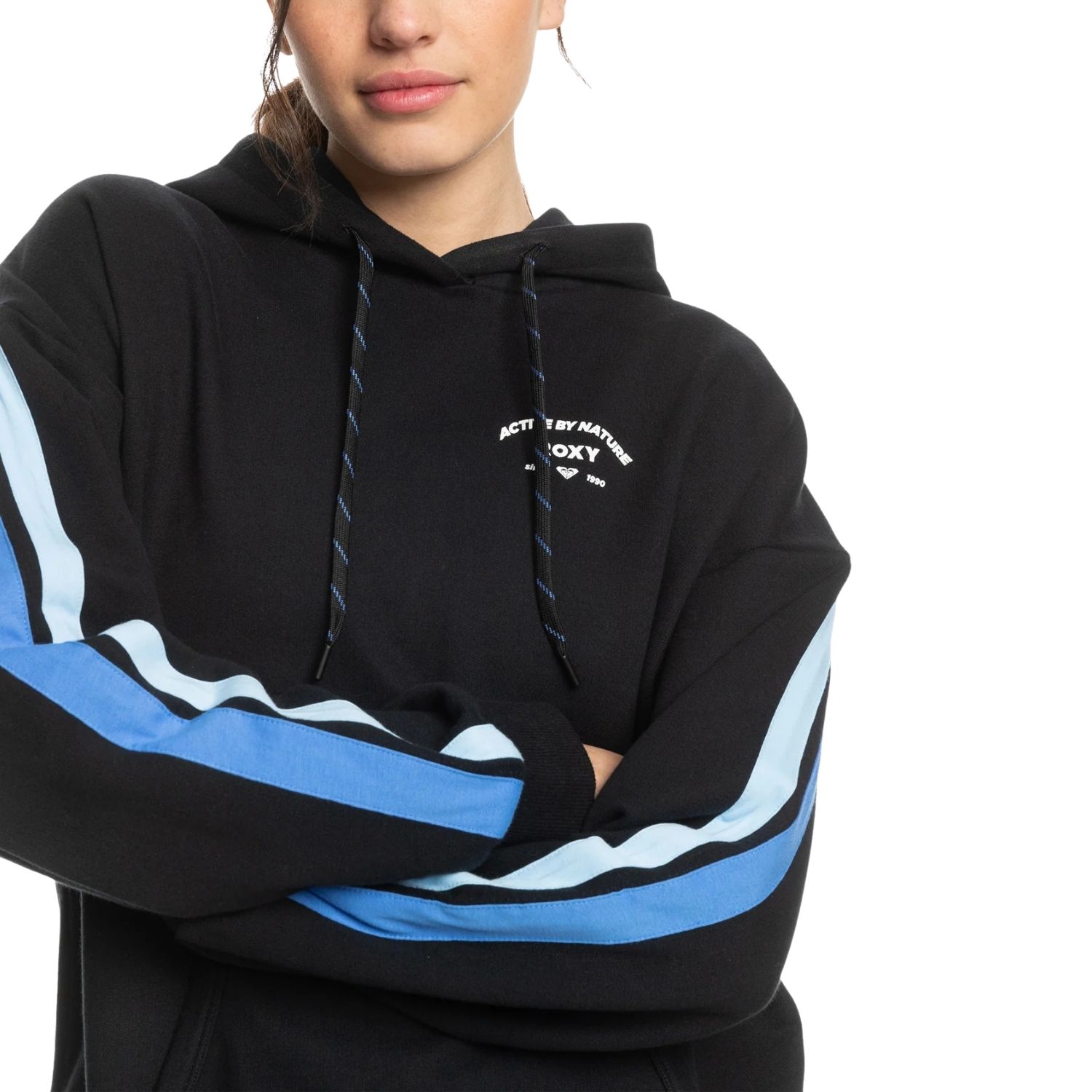 Dámská Mikina s kapucí Roxy Essential, černá bavlna, pohodlná vel. M