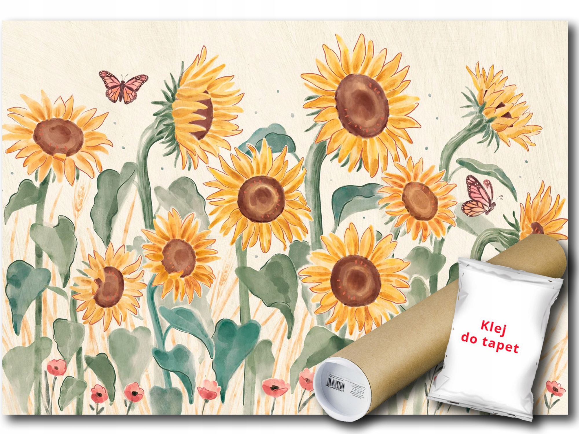 Fototapeta Vliesová Zahrada Květy Slunečnice Motýli 400x280 lepidlo bonus