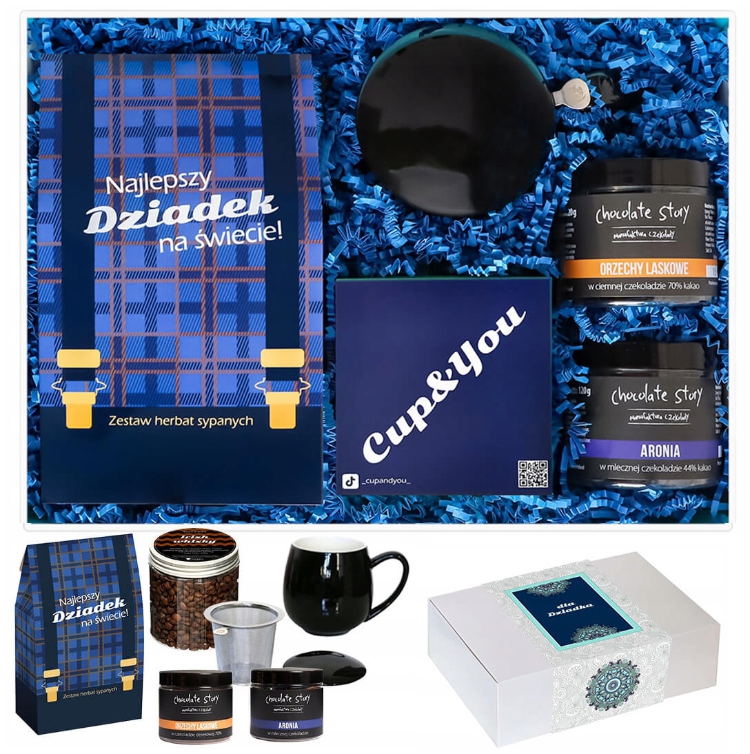 Levně Dárek Pro Dědečka – Sada Čajů Káva – Hrnek S Čokoládovou Vařičkou