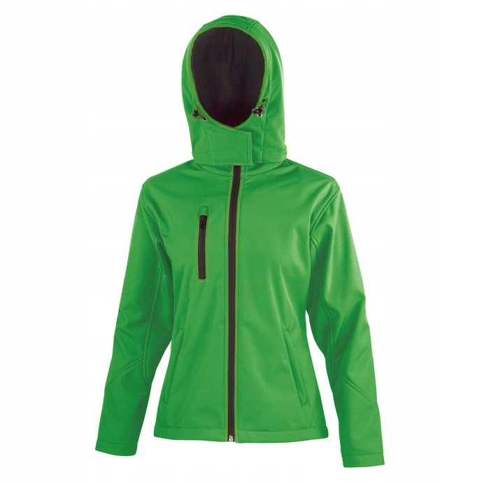 Dámská bunda Soft Shell s kapucí rozepínací Zelená/Černá vel. 2XL