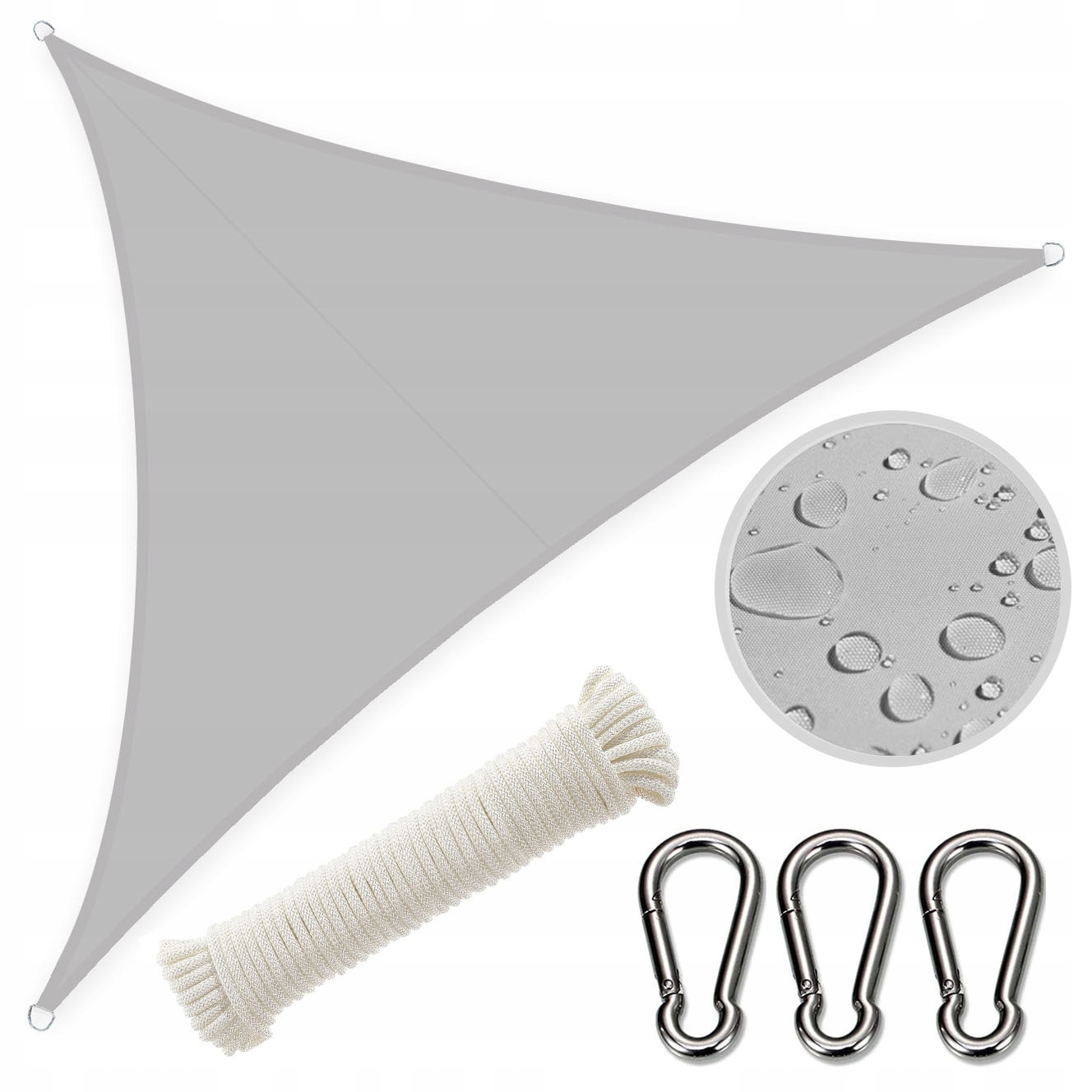 Żagiel Przeciwsłoneczny Wodoodporny na Taras Balkon Trójkątny 3x4x4 Szary