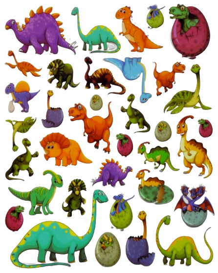 

Naklejki Puffy Wypukłe Motywacyjne Dinozaury Dino