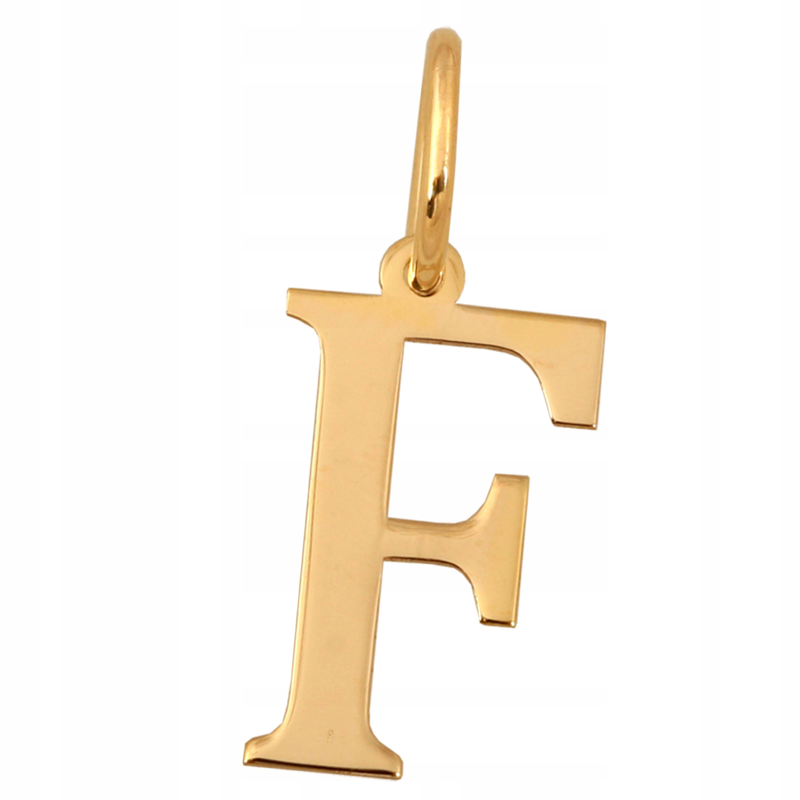 Zlatý přívěsek 585 Tištěné Písmeno F 0,45g, módní vzor na řetízek
