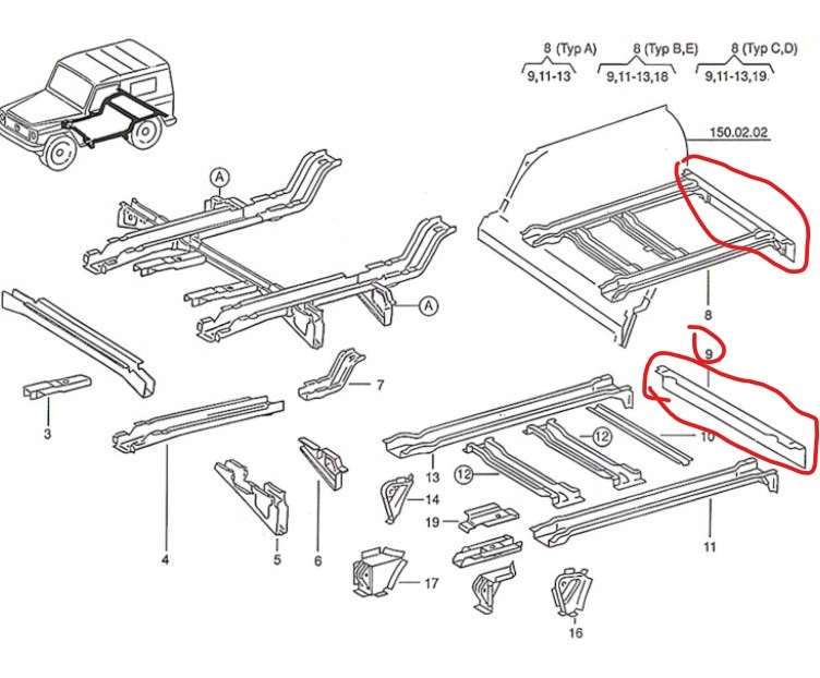 PAS TYLNY WEWN MERCEDES G GELENDA W460 W461 W463 Quality of parts according to GVO P replacement with original quality