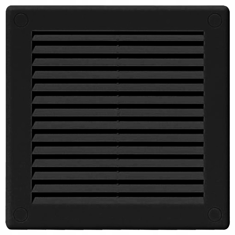 KRATKA WENTYLACYJNA Z SIATKĄ 16x16 / 20x20 CZARNA