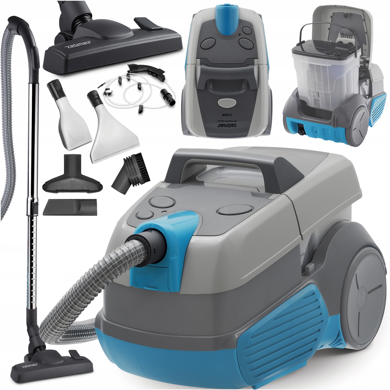 Odkurzacz Piorący Wodny Zelmer Do Dywanów Sof Łóżek Myjący Wciągający 2100W