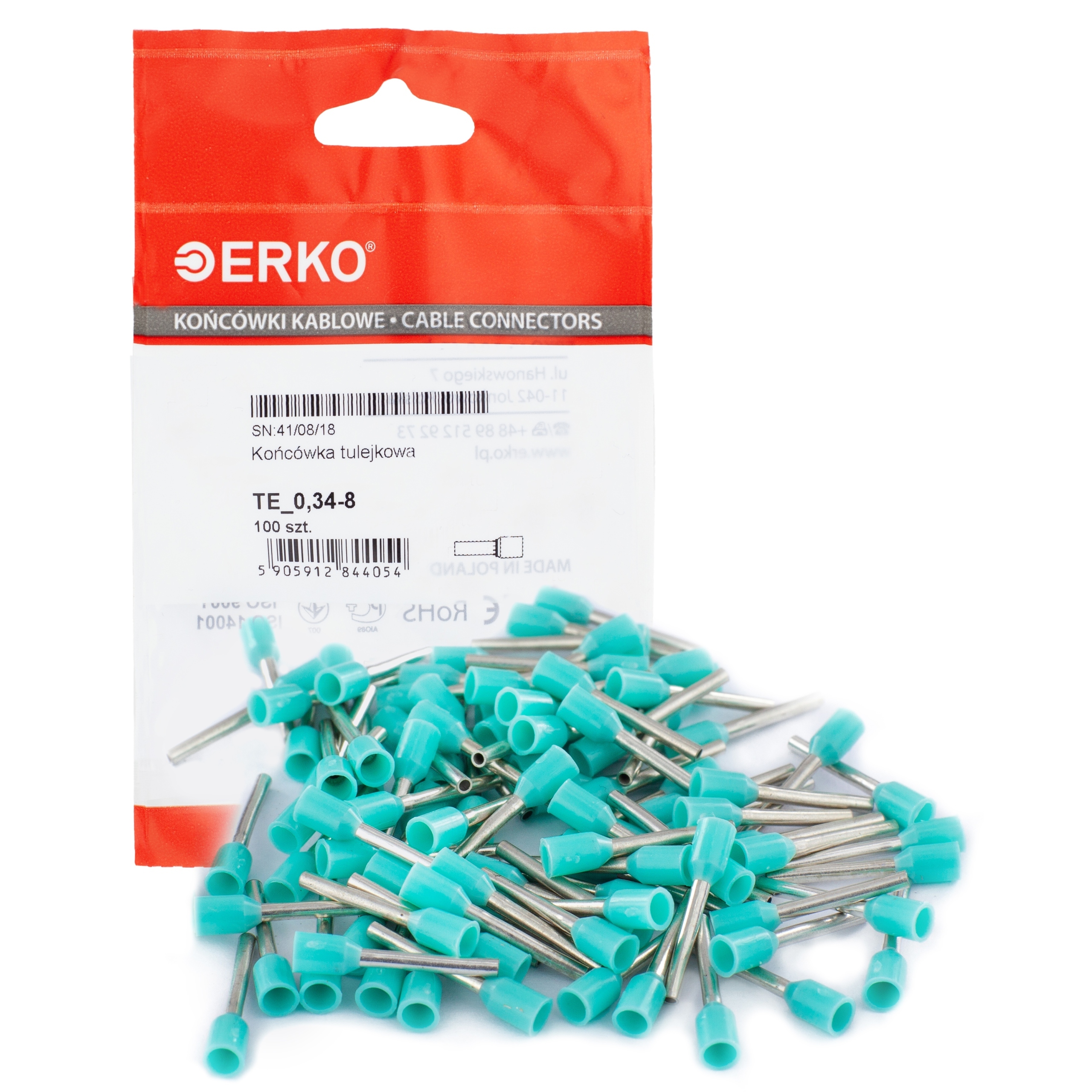 Tulejka izolowana kablowa tulejki izolowane 0,34 Liczba sztuk w ofercie 100 szt.