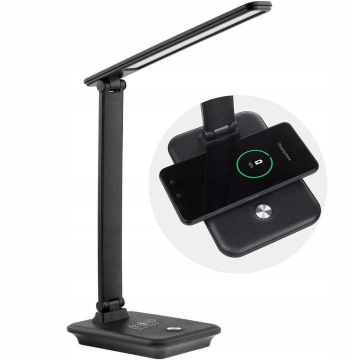 

Lampka biurkowa Led 9W regulowana z ładowarką Qi