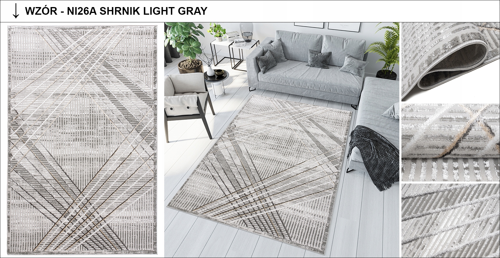 Dywan CRYSTAL 200x300 Z Połyskiem Nowoczesny Modny Miękki Różne Wzory Kod producenta Dywan CRYSTAL Z Połyskiem Nowo