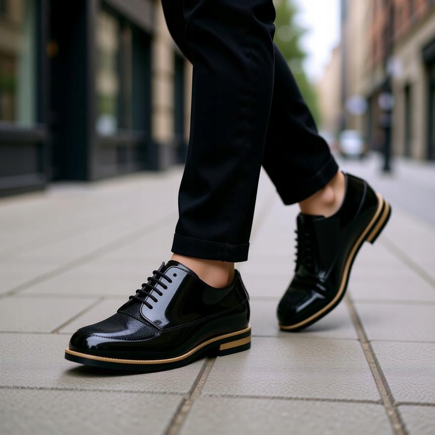 Elegantní dámské Laki polobotky oxfordky Přírodní Kůže 061C