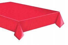 Obrus papierowy czerwony w białe kropki 120x180cm Marka inna