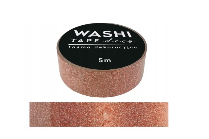 TAŚMA DEKORACYJNA DECO GLAM MIEDŹ+BROKAT INTERDRU