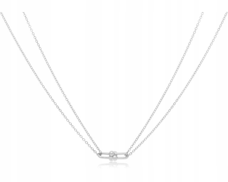 Stříbrný náhrdelník Dvojitý Řetízek Dámský Originální přívěsek ryzost 925