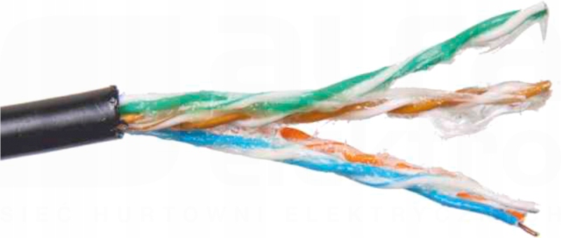 KABEL SKRĘTKA TELEINFORMATYCZNY ZEWNĘTRZNY ŻELOWANY 4x2x0,5 kat.5e PE 1 m