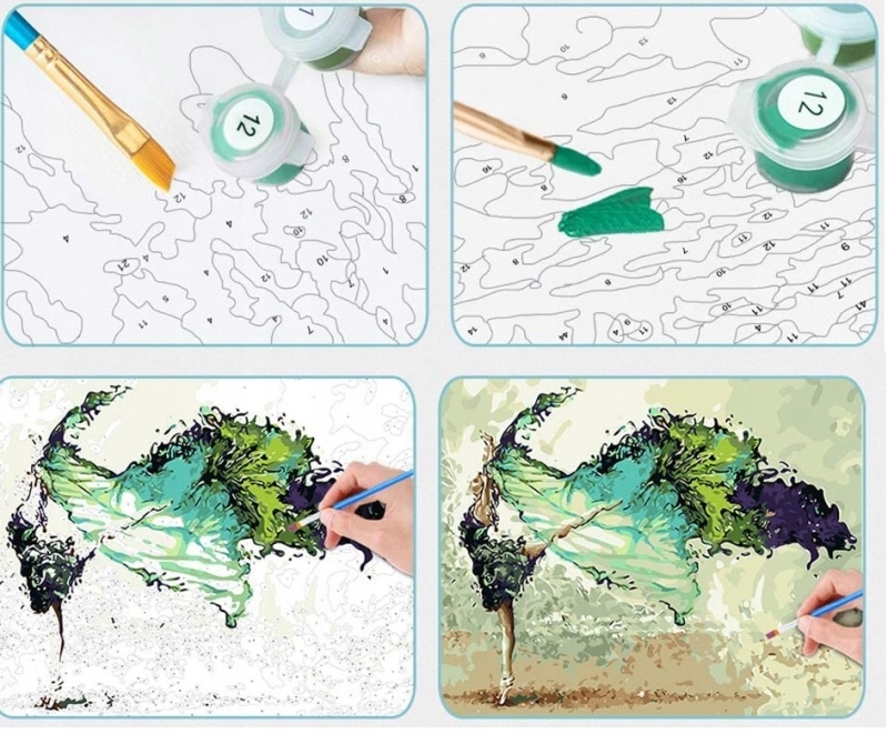 Dziewczyna i wilk Malowanie po numerach Obrazek Bohater brak