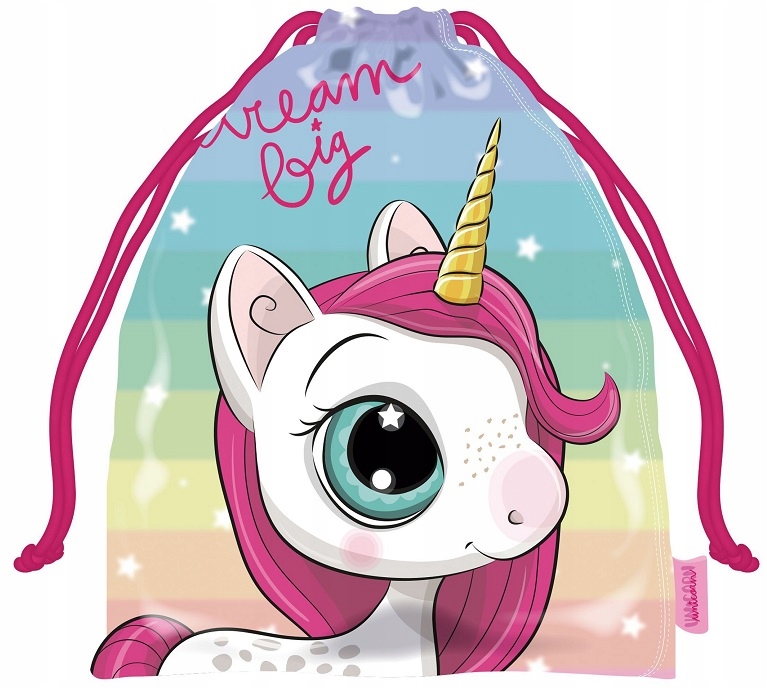 MAŁY WOREK na kapcie do przedszkola JEDNOROŻEC