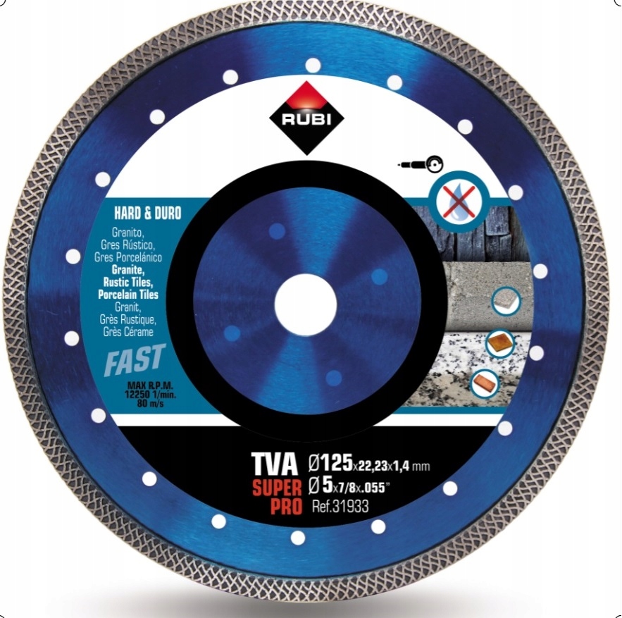Tarcza diamentowa do materiałów twardych Rubi Viper Tva 125 Superpro 31933