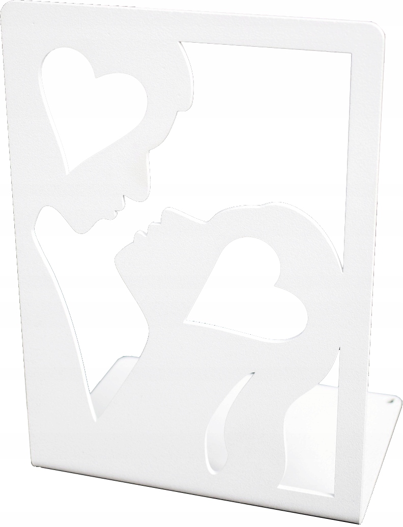 Podpórka do książek Zakochani Solidna Metal Biała