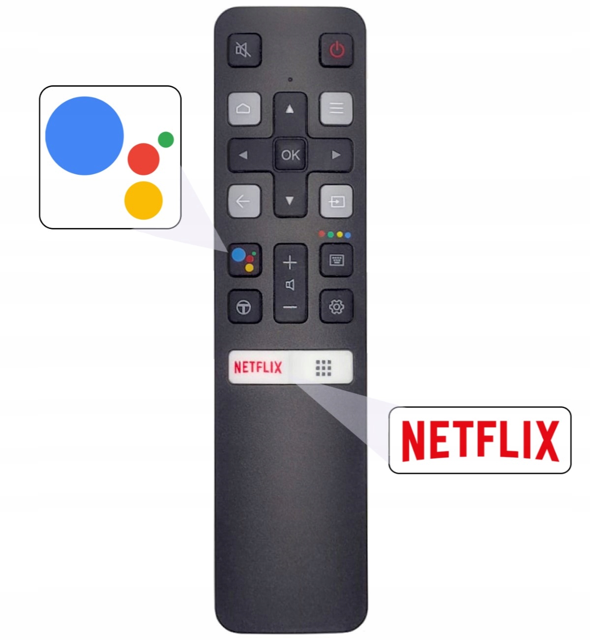 Dálkový Ovladač Pro Tcl Thomson RC802V FMR1 FNR1 Hlasový Google Netflix