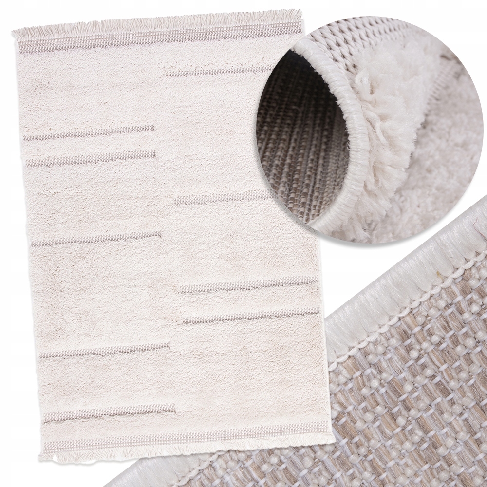 Měkký koberec shaggy do ložnice obývacího pokoje Native 110x170 Moderní koberec