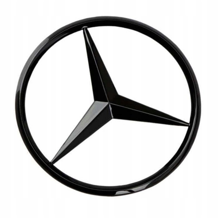 Emblemat Logo Znaczek Gwiazda Czarny Połysk Na Klapę Tył Do Mercedes 90MM