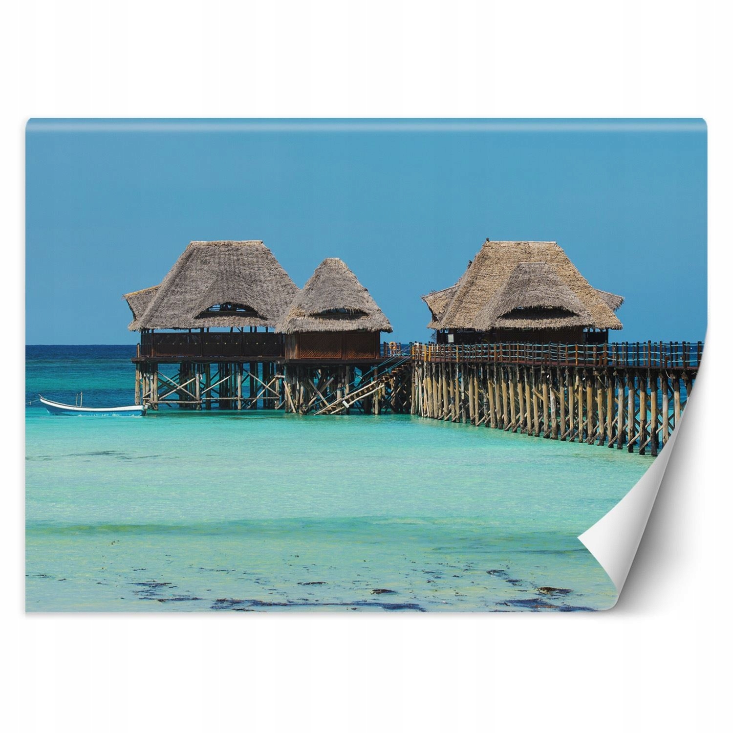 Fototapeta Maledivy domky u vody oceán 350x245
