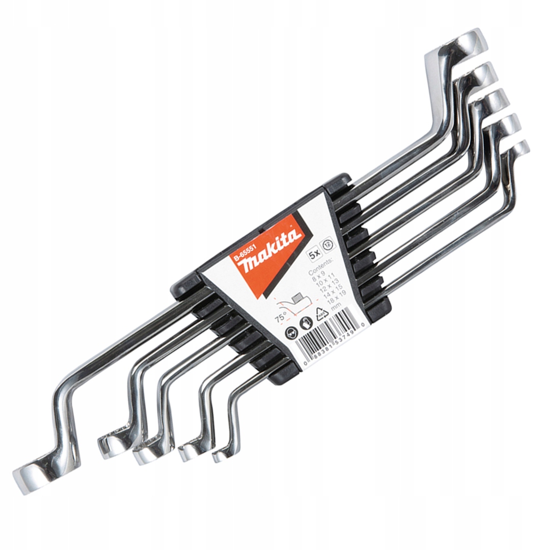 Klucze oczkowo-odgięte 5-częściowe Makita