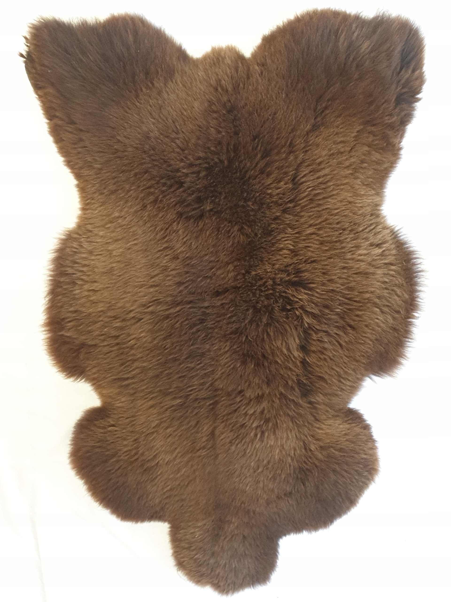 Kožušinový koberec z prírodnej obrovskej vlny XXL na kreslo/pohovku hnedý