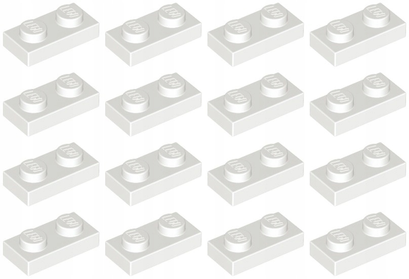 

Lego 3023 Płytka 1x2 biała Nowa (6g) 16 szt.