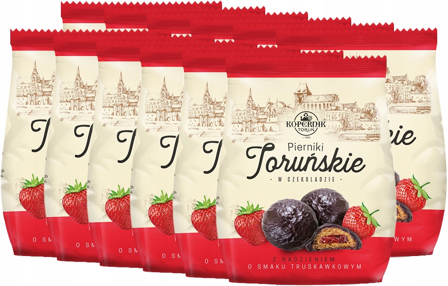 Pierniczki nadziewane o smaku truskawkowym w czekoladzie Kopernik 150g x 12
