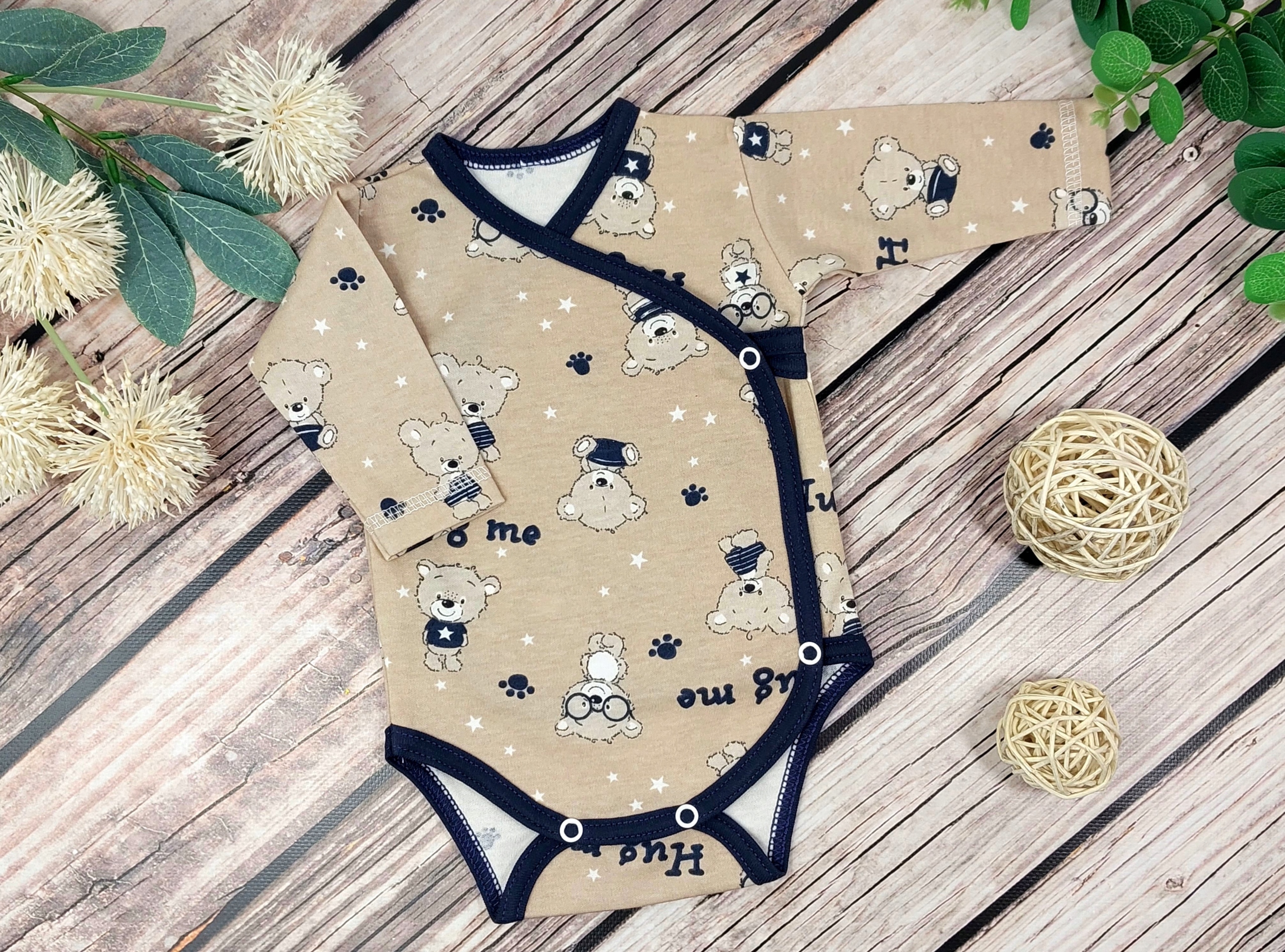 BODY KOPERTOWE Z DŁUGIM RĘKAWEM 56 BOHO BEAR /7g/ Marka kaia-baby