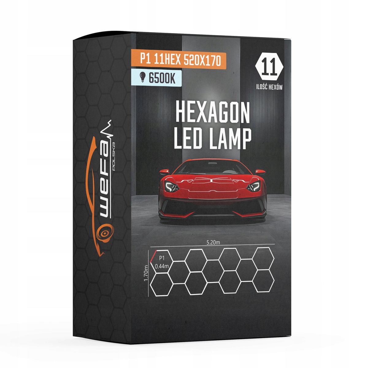Lampa Hq Led Hexagon P1 11HEX 170x520 Medová Plástev Dílna Garáž Salon