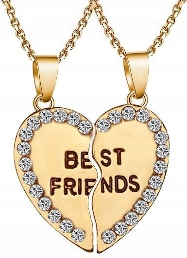 

naszyjnik best friends Złoty damski serce 2w1 punk