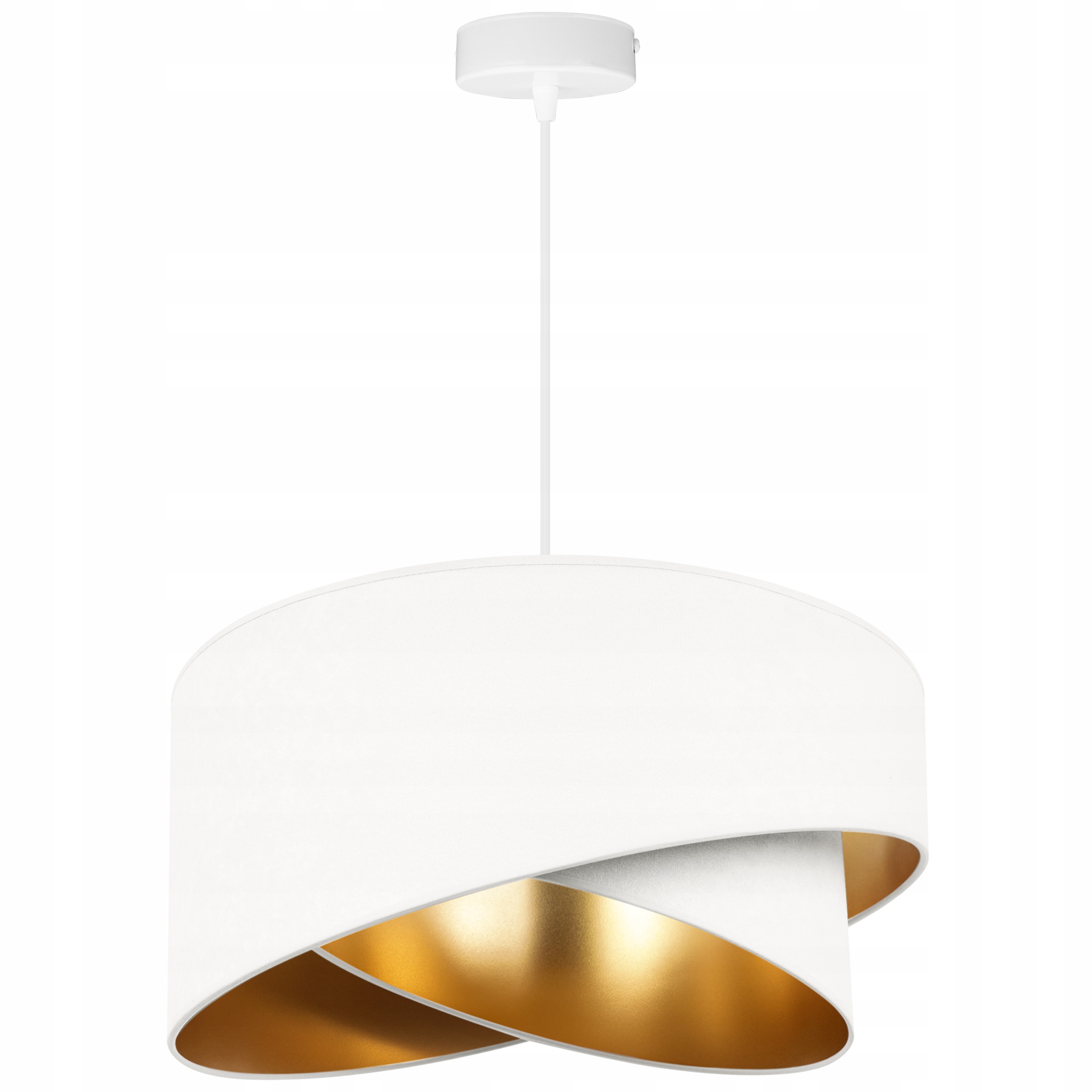 LAMPA WISZĄCA ŻYRANDOL SUFITOWA ZŁOTY ABAŻUR WELUR