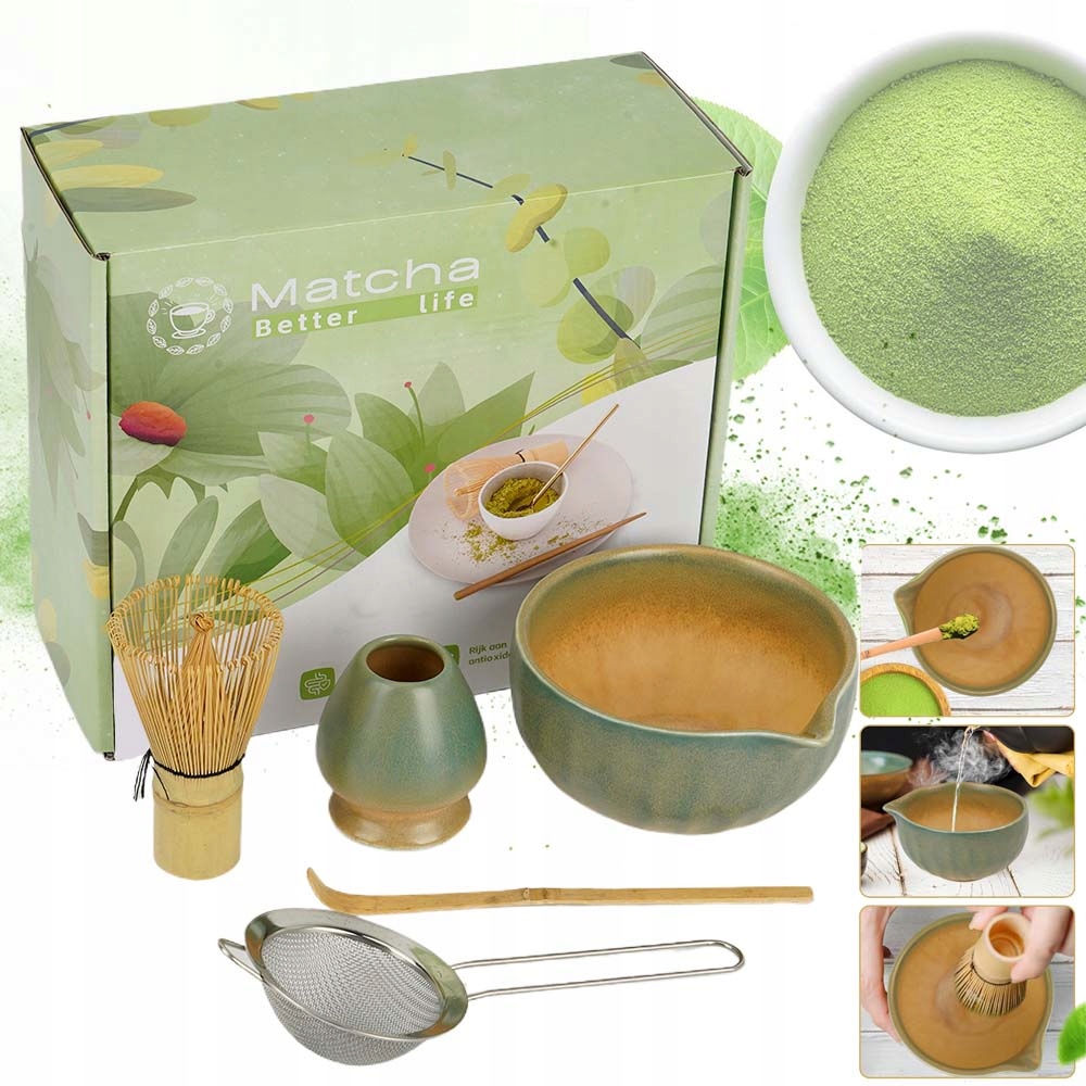 Levně Dárková Sada Pro Přípravu Čaje Matcha, Sada Na Matcha 5 Ks