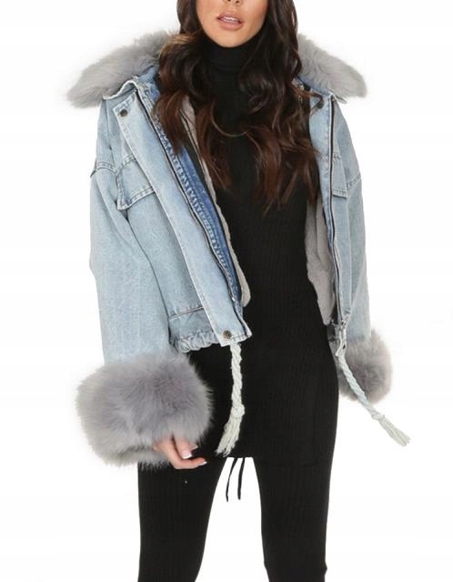 

Kurtka Jeansowa Z Futerkiem Katana Futerko Miś L