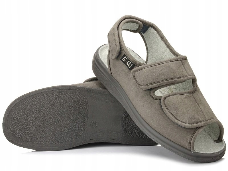 Sandały DR ORTO 733M006 Męskie Zdrowotne Szare 47 Płeć mężczyzna