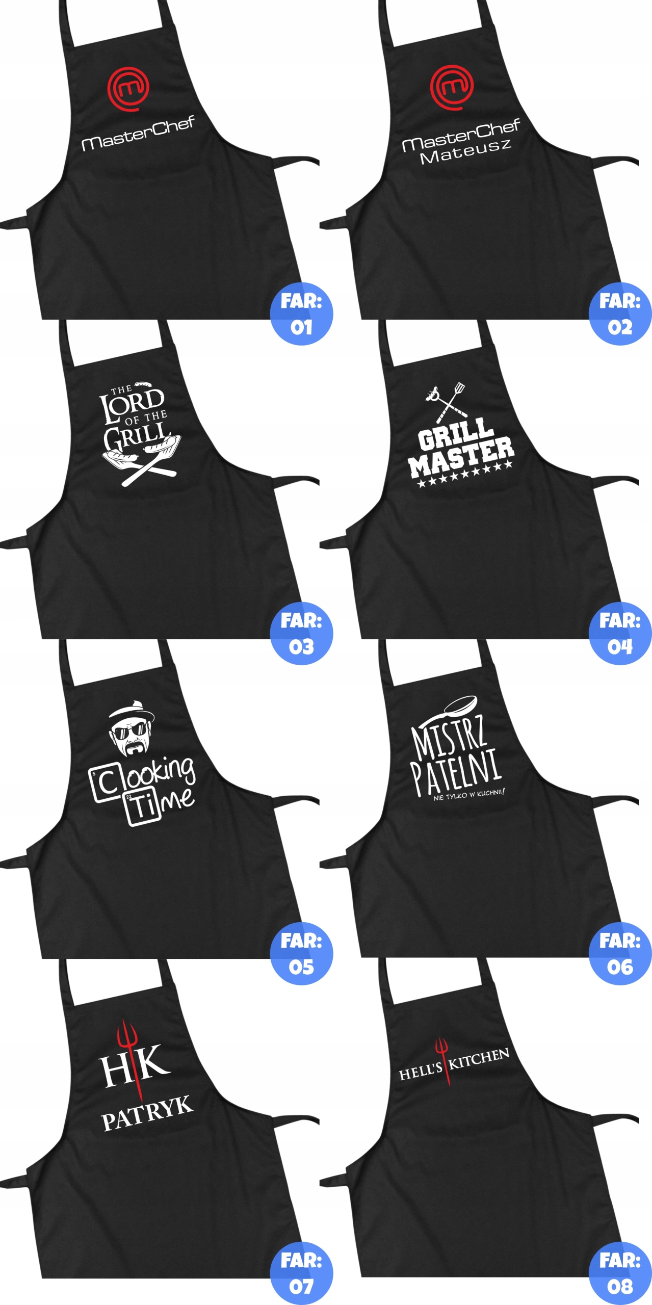 BAWEŁNIANY FARTUCH KUCHENNY Z IMIENIEM FARTUSZEK GRILOWY MASTERCHEF Kod producenta FARTUSZEK FARTUCH MASTER CHEF PREZENT