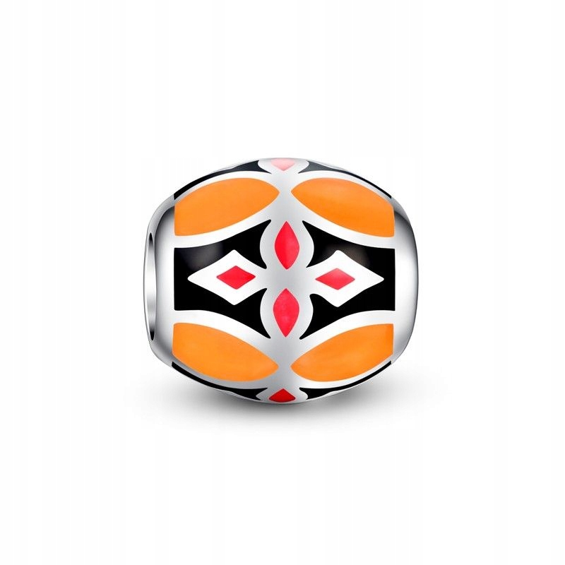 Stříbrný přívěsek kulička Bead stříbro 925 oranžový pro náramky 3 mm