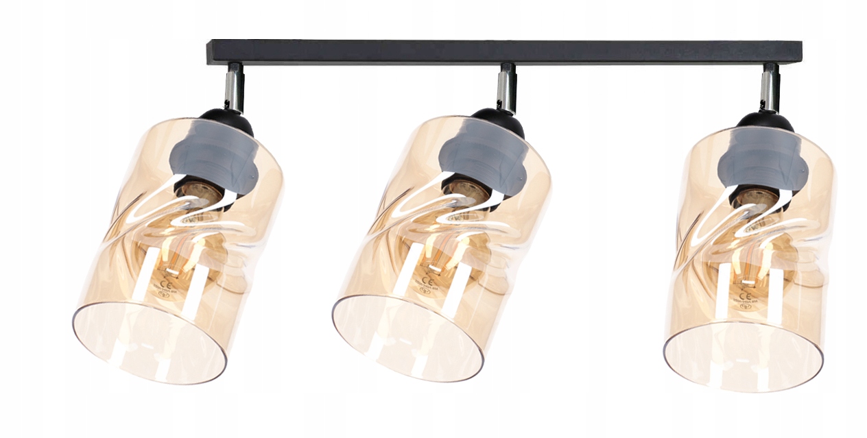 Lustr stropní svítidlo stropní svítidlo Loft 3 stropní lampy loft skleněné stínidlo