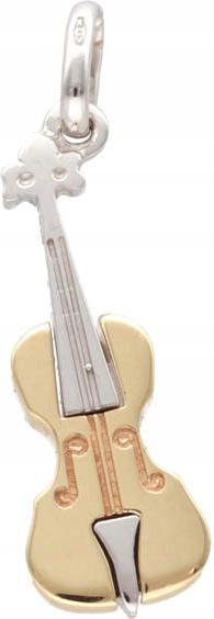 Zlatý přívěsek 585 housle s bílým zlatem 2,41 g, módní vzor na řetízek