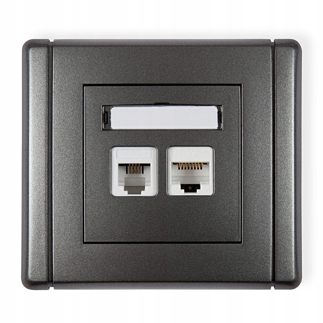 Karlik Flexi grafitový zásuvka RJ12+RJ45 11FGTK