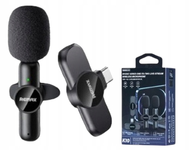 BEZPRZEWODOWE MIKROFONY KRAWATOWE 2w1 dla Streamerów REMAX USB-C Android Marka Remax