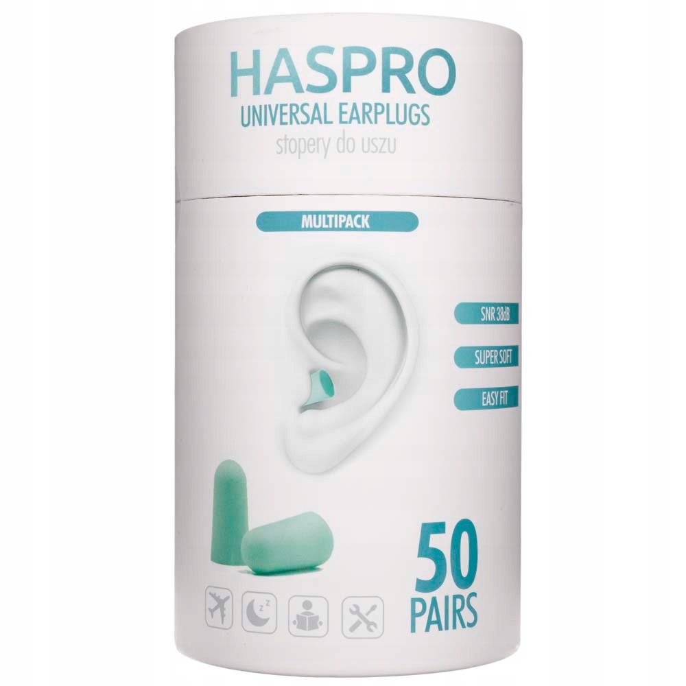 

Zatyczki Do Uszu Haspro TUBE50 50 Par Miętowe